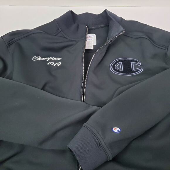 Champion 1919 Authentic Mens Size XL Black Full Zip Jacket Logo Embroidered - Picture 1 of 11